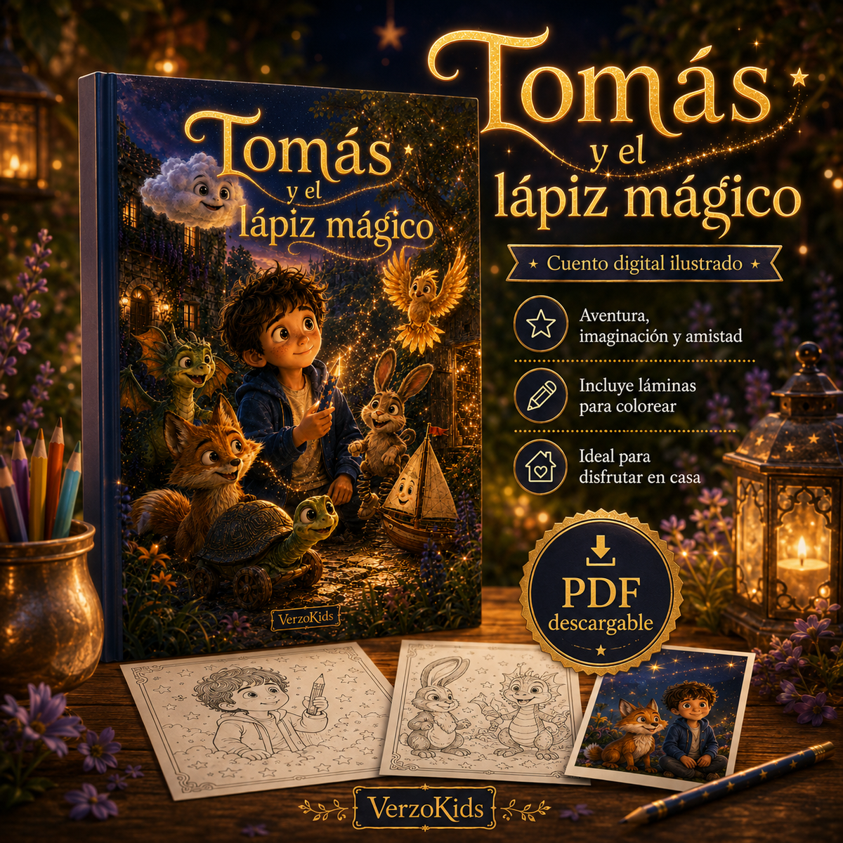 Libro Tomás y el lápiz mágico + actividades