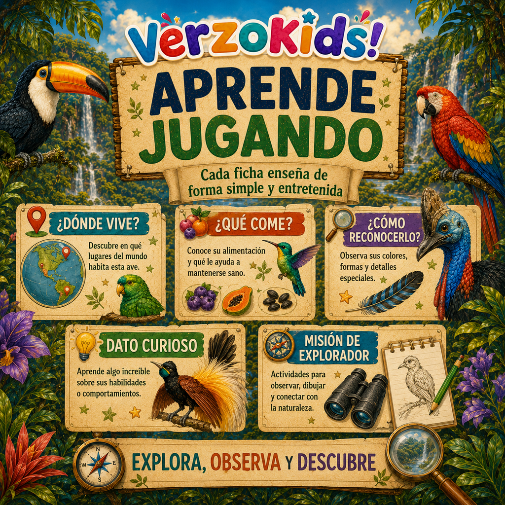 Aves exóticas - Guía ilustrada para pequeños exploradores