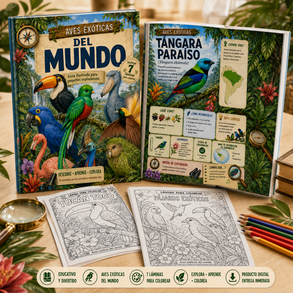 Aves exóticas - Guía ilustrada para pequeños exploradores