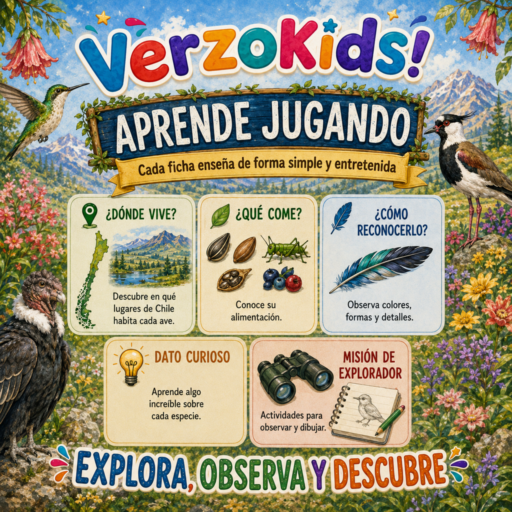 Aves de Chile - Guía ilustrada para pequeños exploradores